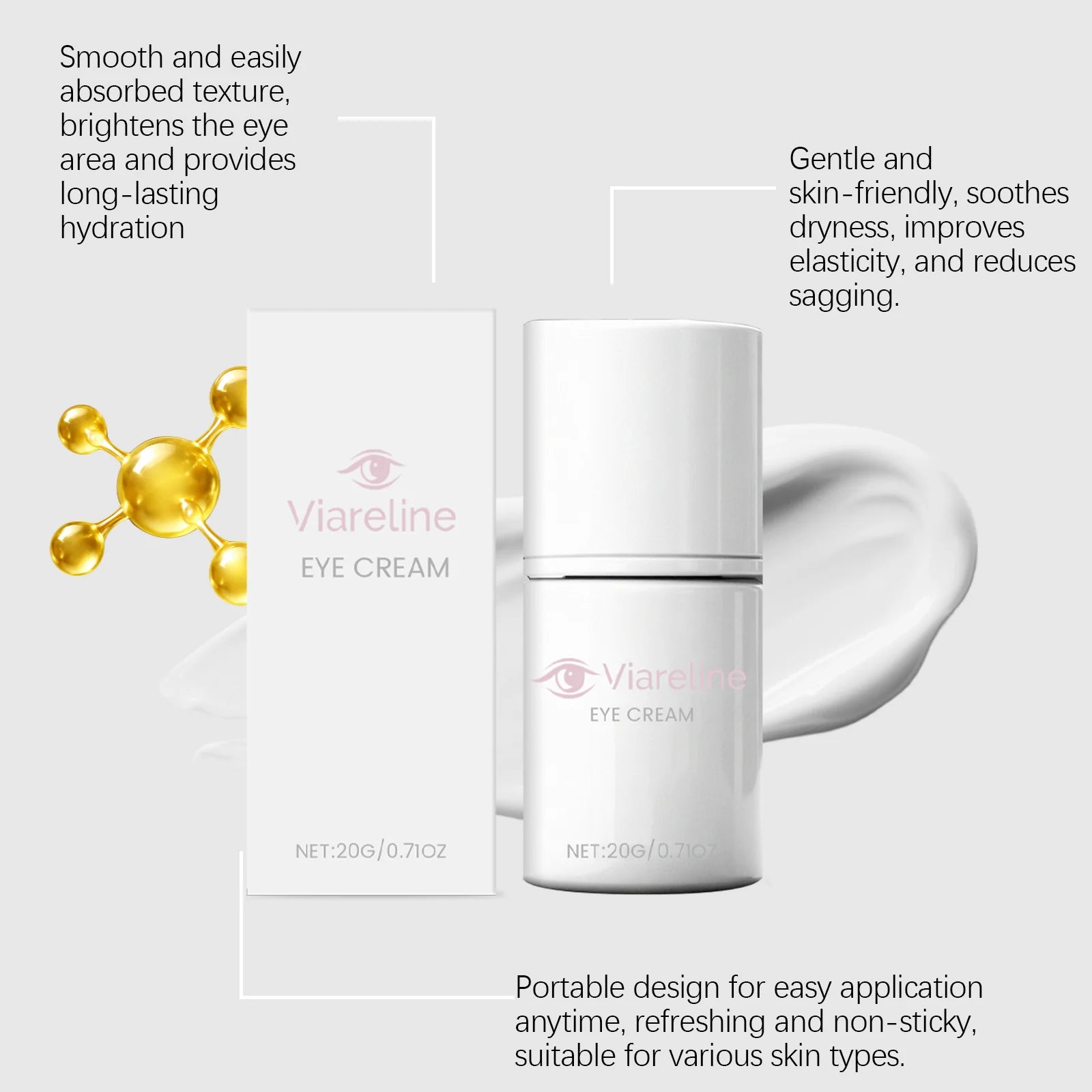 20g Firming Eye Cream Lightening Dark Circles Remove Eye Bags Puffiness Moisturizing Increase Elasticity Repair Serum Eye Cream Peaceful Pleasures Health and Wellness