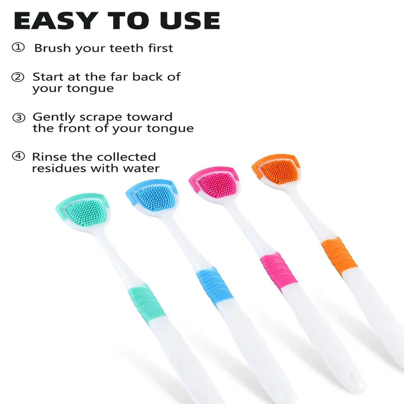 Vaclav 1Pc/4Pcs/8Pcs Silicone Tongue Scraper For Oral Hygiene,Tongue Cleaner Scraper For Oral Care,Tongue Brush Food Debris Clea Peaceful Pleasures Health and Wellness