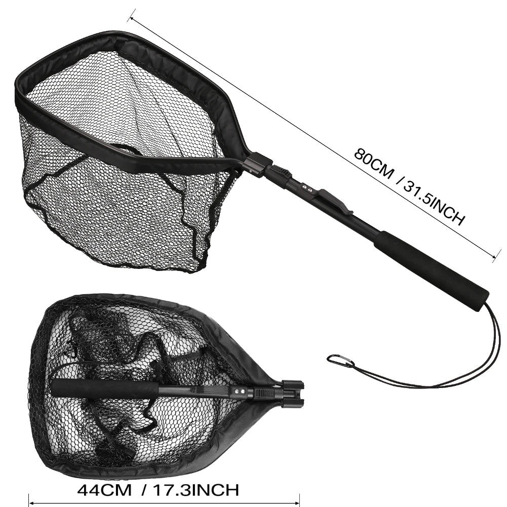 Telescoping Fishing Landing Net – Aluminum Alloy, Folds to 55cm