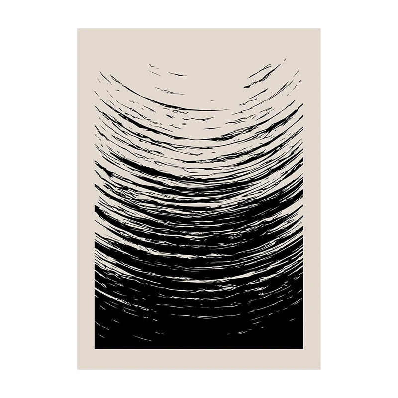 Retro Geometric Abstract Canvas Wall Art | Minimal Line Print