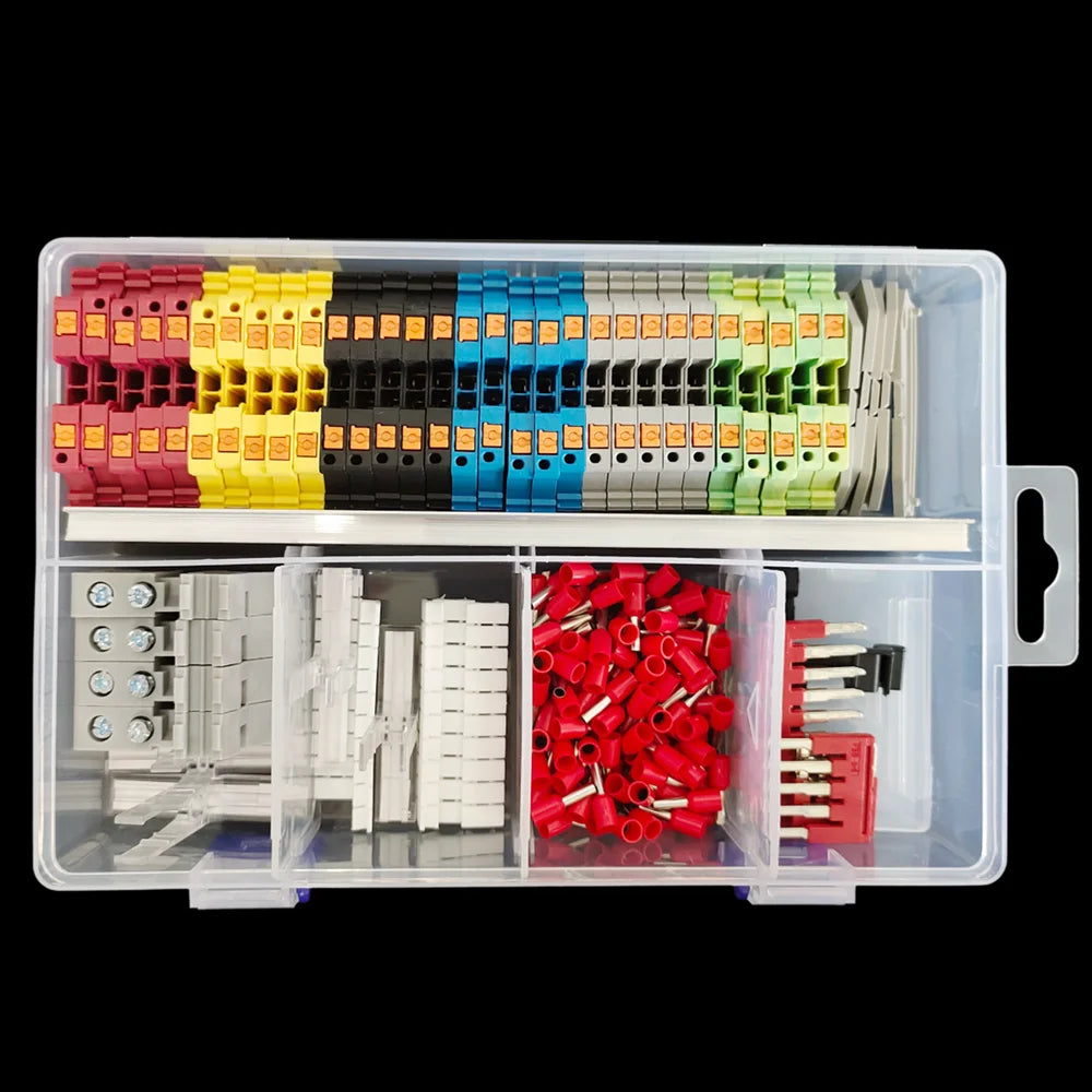 PTV2.5 Din Rail Terminal Block Side-Entry Push-in Connection 12AWG Cable Wiring Electrical Wire Connector Assembly Combined Kit Peaceful Pleasures Health and Wellness
