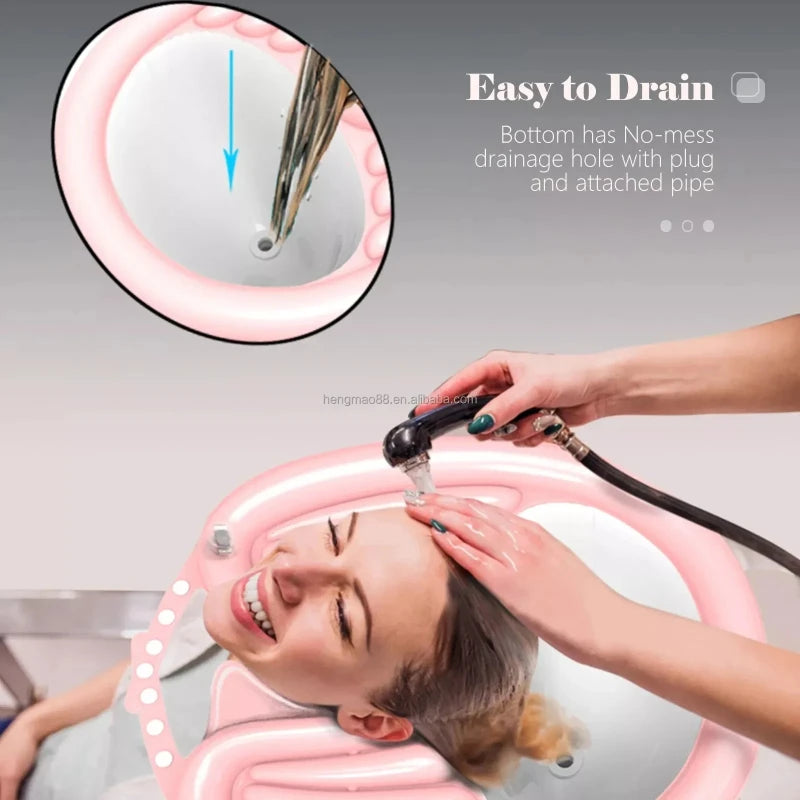 Portable Inflatable Hair Wash Basin for Adult Postpartum Pregnant Women Elderly Patients Child Household Hair Care Wash Basin Peaceful Pleasures Health and Wellness