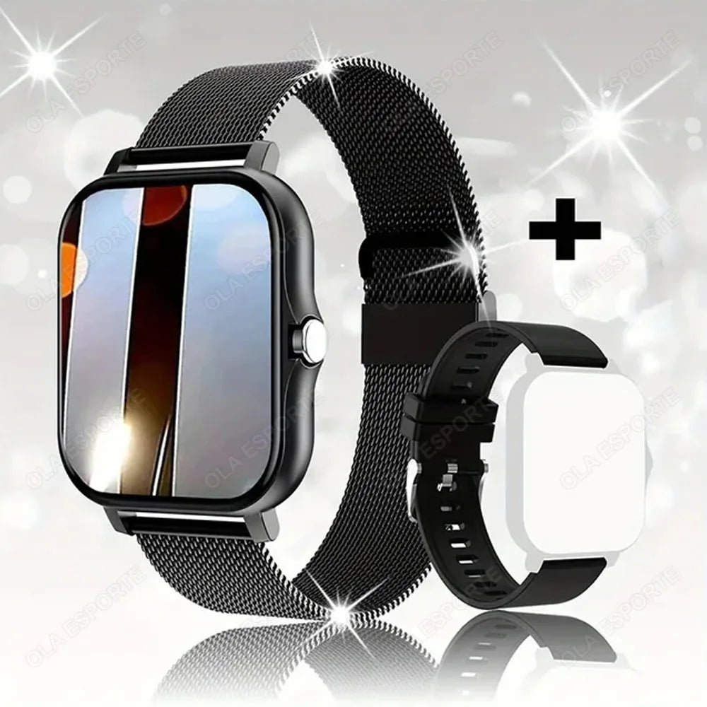 2026 Smart Watch 2.01'' HD Display Answer Make Call Message Preview Sport Modes DIY Dial Weather Forecast Smart Watch Men Women Peaceful Pleasures Health and Wellness Black Milan
