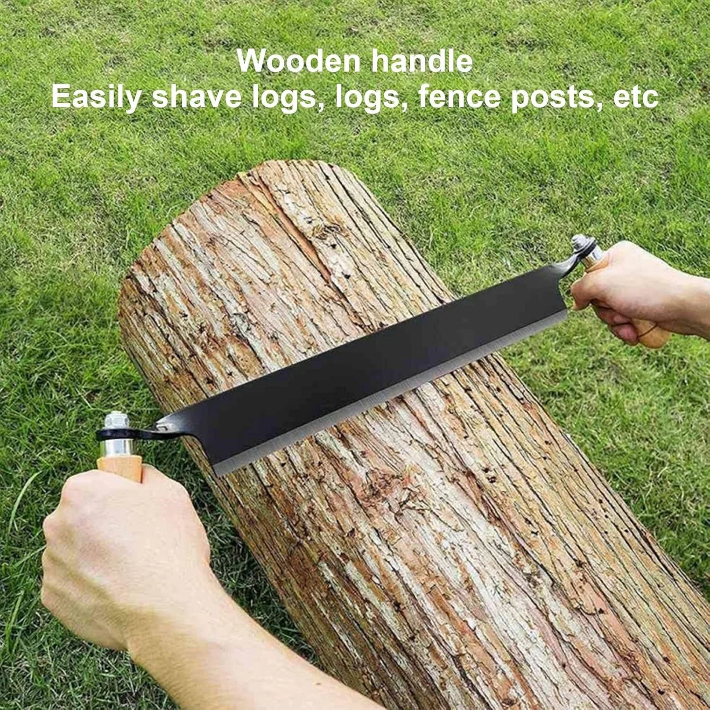 Draw Shave Knife Tool Woodworking Debarking Hand Bark Wooden Handle