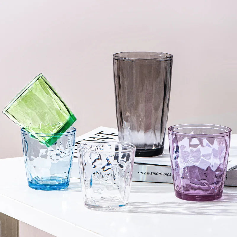 1PC Acrylic AS water cup Household color plastic cup gargle beer cup Restaurant juice cup drop resistant reusable Peaceful Pleasures Health and Wellness