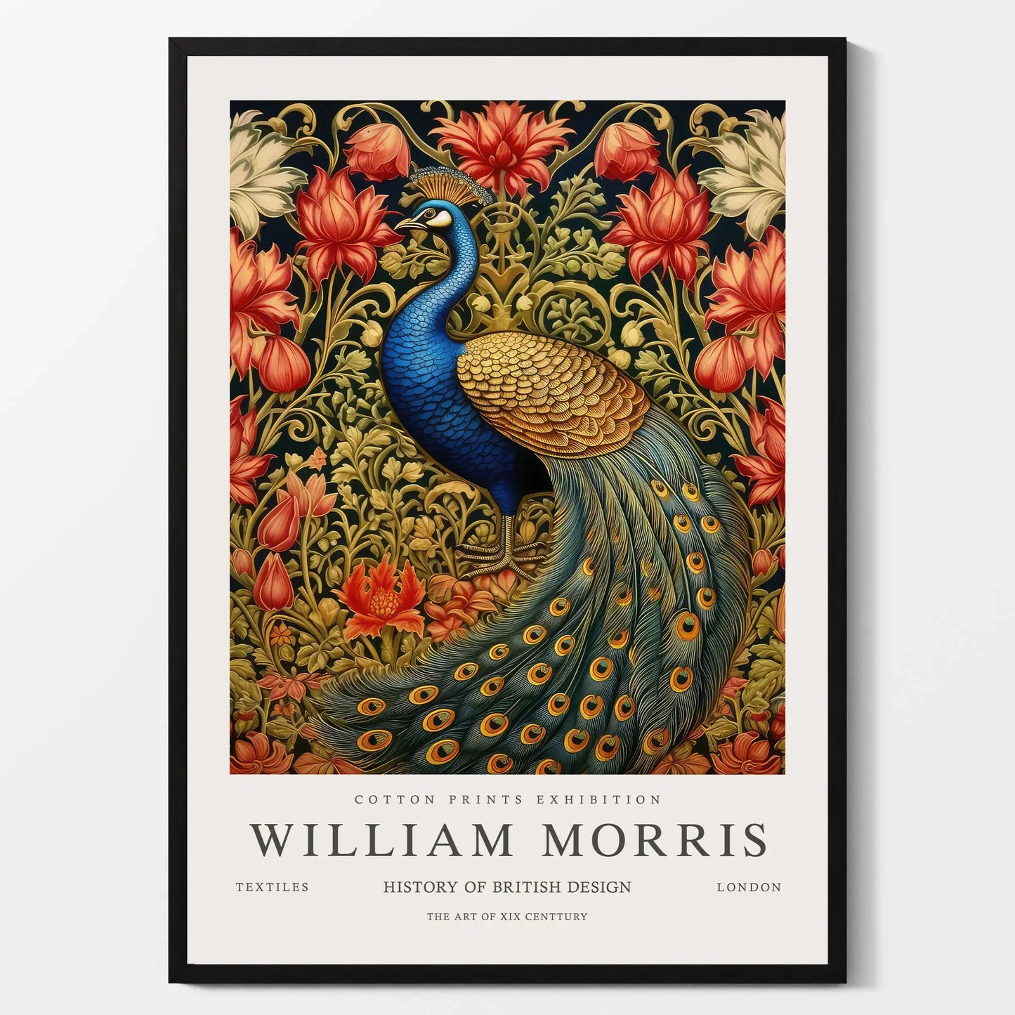 William Morris Canvas Wall Art – Fox Owl Peacock Botanical Print