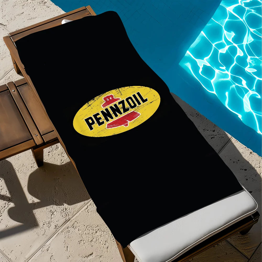 Pennzoil Logo Quick-Dry Beach Towel | Soft Pool & Sports Towel Quick-Dry Beach Towel Peaceful Pleasures Health and Wellness z5 STJ150x260CM