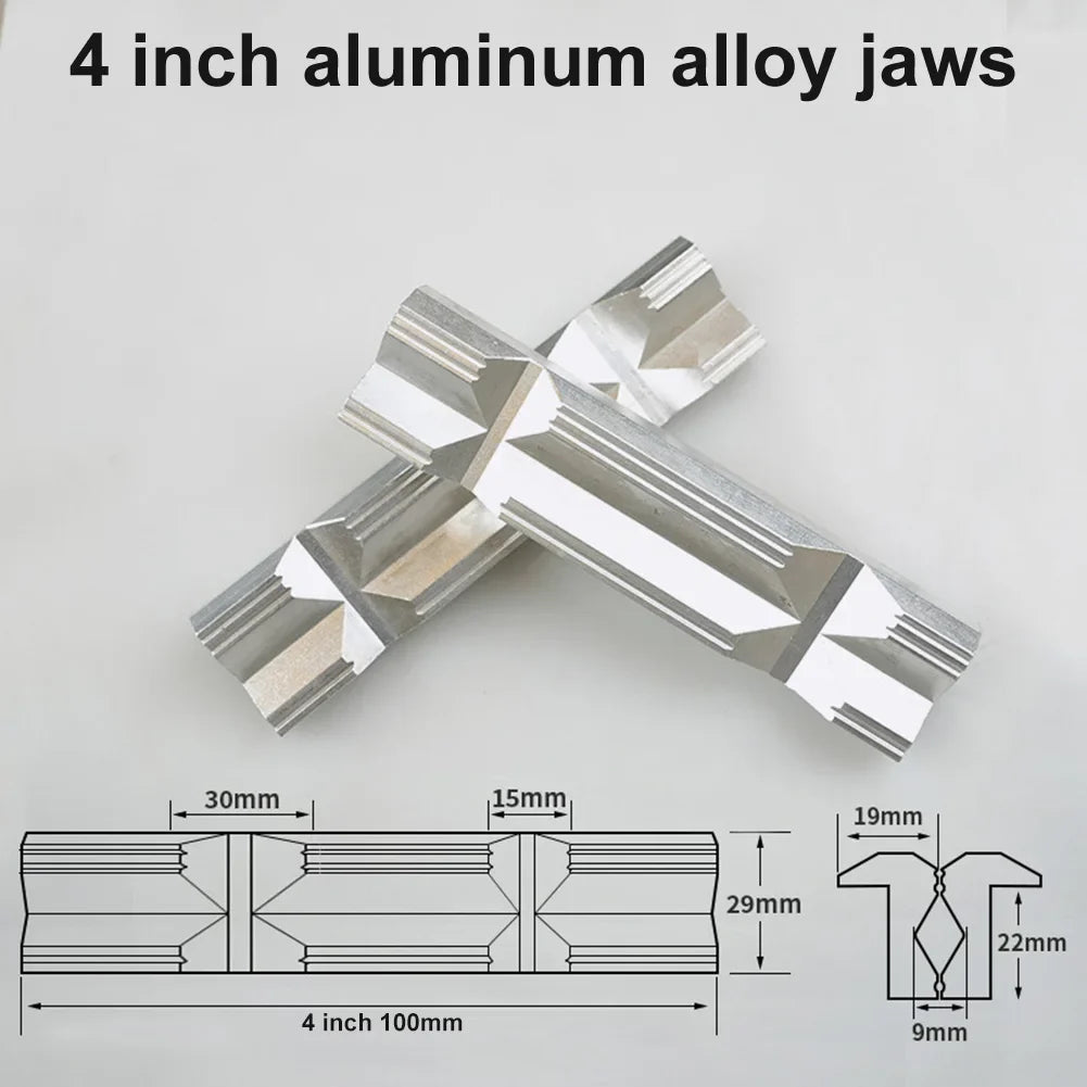 V-Clip CNC Milling Vise Jaws 4–8 Inch Aluminum Alloy | 1 Pair