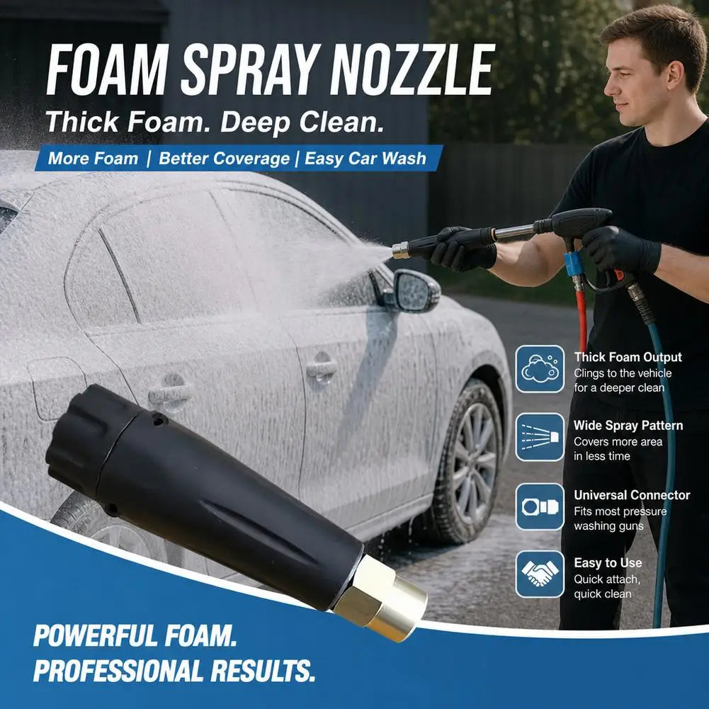 Automatic Car Wash Tool G1/4 Inlet Foam Nozzle High Pressure Washer Water Gun Cleaning Nozzle With 1.2mm Orifice For Outdoor Peaceful Pleasures Health and Wellness