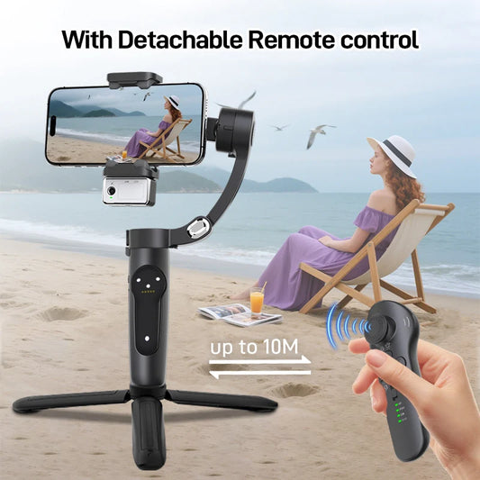 3-Axis Smartphone Gimbal – AI Face Tracking & Bluetooth Remote Peaceful Pleasures Health and Wellness