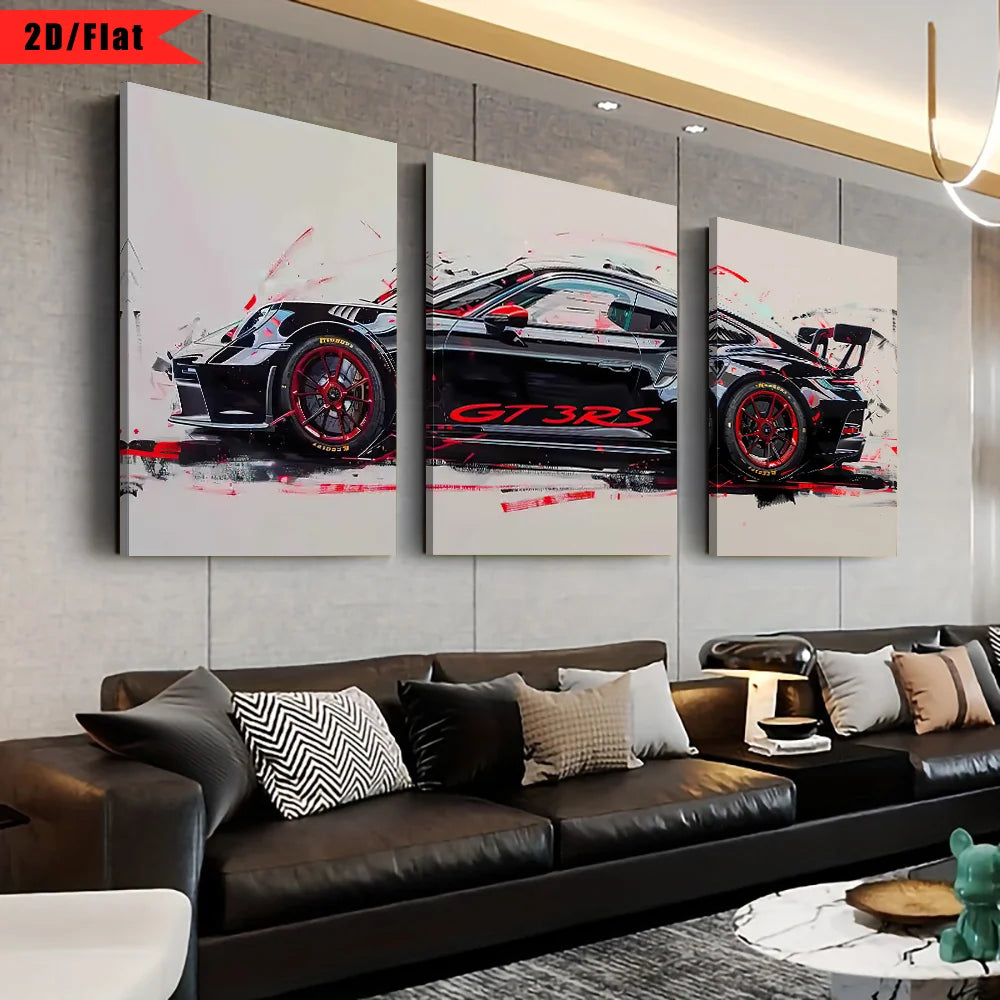 Fashionable Popular Super Sports Car GT3 RS Graffiti Wall Art, HD Canvas Print Poster, Home, Living Room, Room Decoration Peaceful Pleasures Health and Wellness