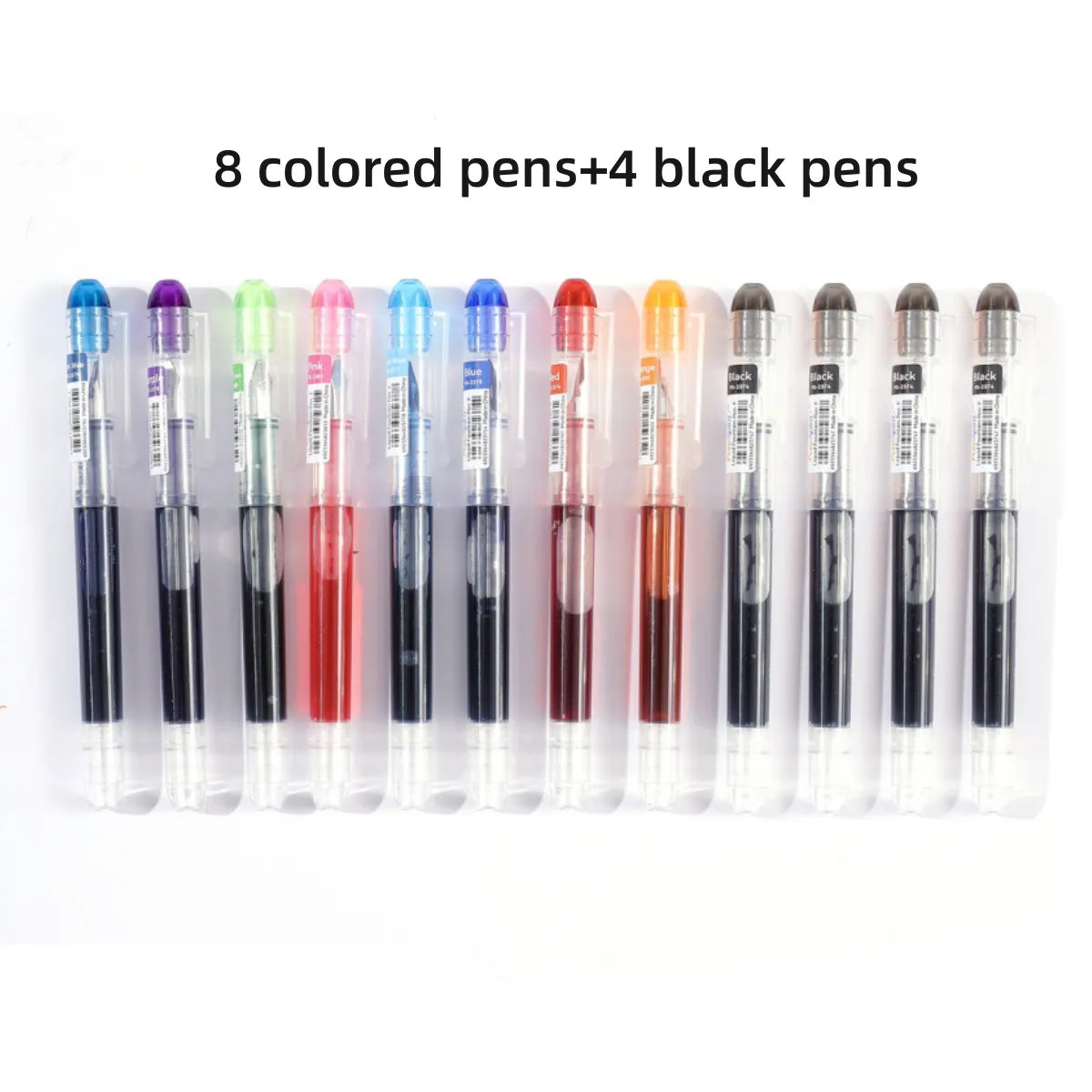 Disposable Fountain Pen Set 6/12 Colors | Quick-Dry F Nib
