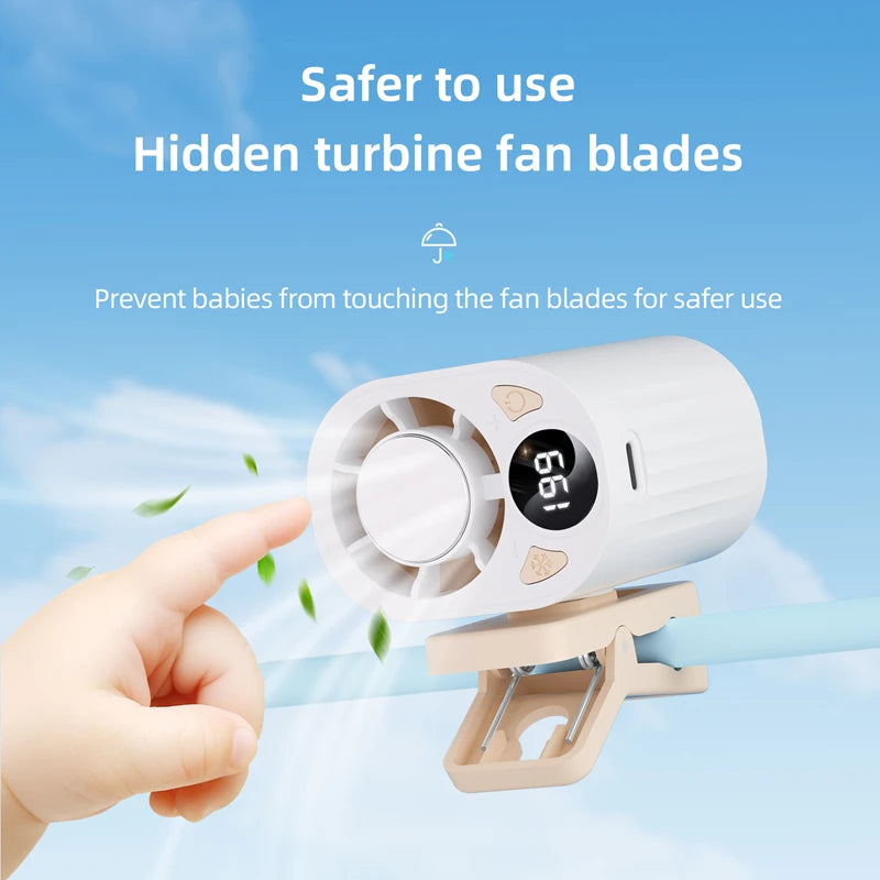 Portable High Speed Clip Fan 199 Speed Multifunctional Outdoor Rapidly Cooling Low Noise Waist Hanging Fan for Office Car Peaceful Pleasures Health and Wellness
