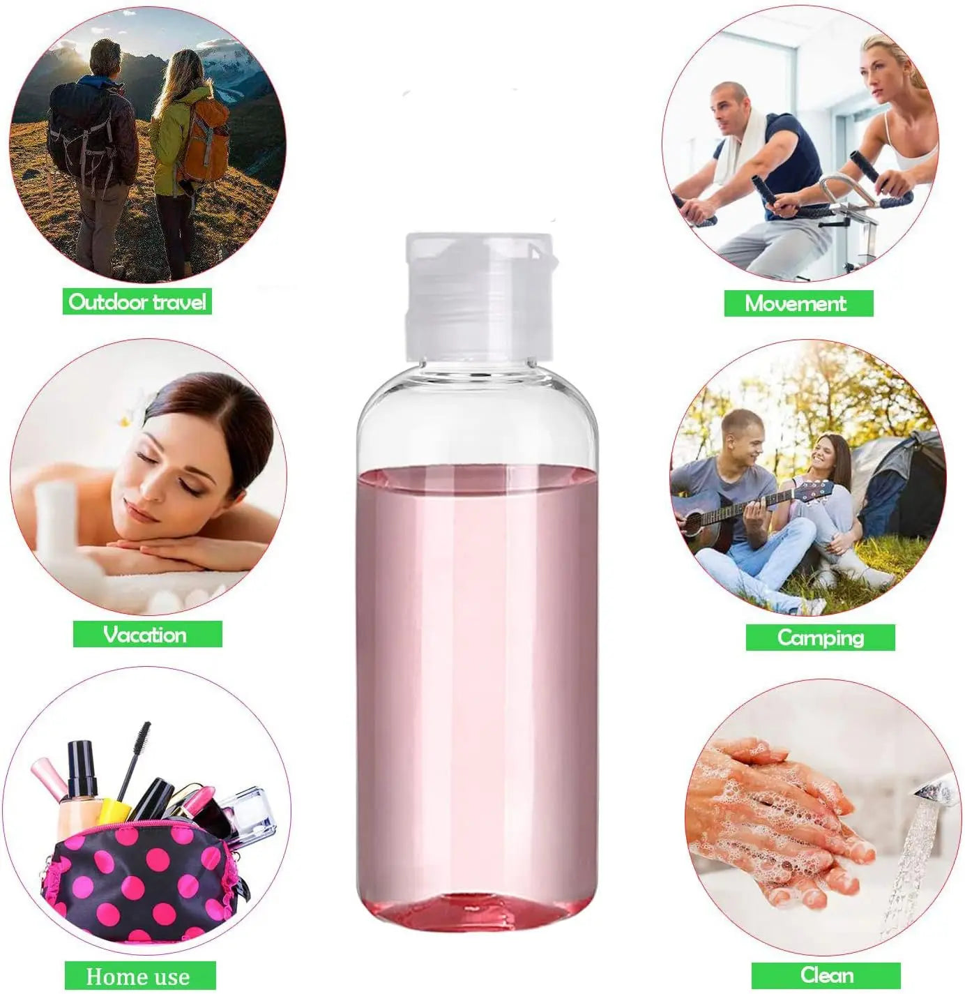 Clear Squeezable Travel Bottles - TSA Approved & Leak-Proof Toiletry Containers for Liquids Peaceful Pleasures Health and Wellness