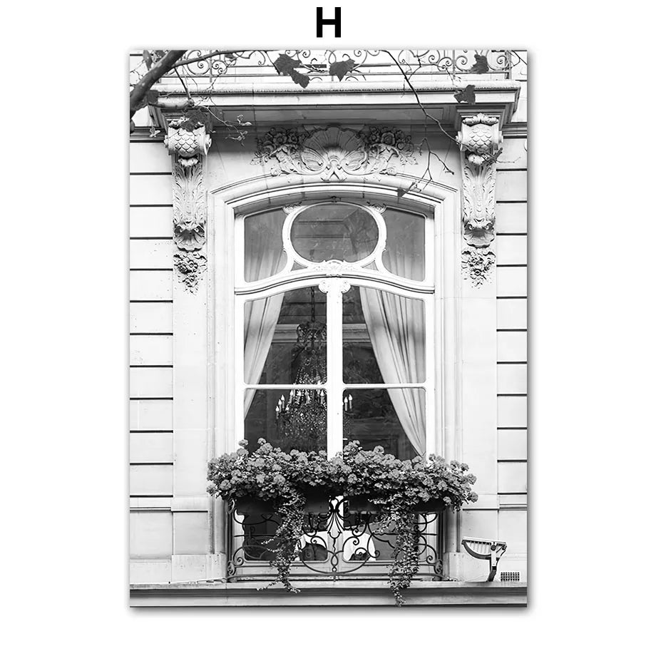 Vintage Car Canvas Wall Art | Nordic Black & White Paris Print