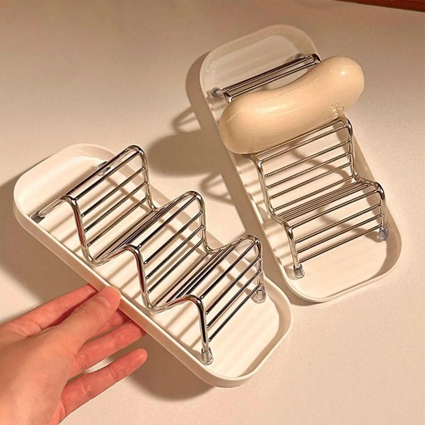Stainless Steel Soap Dish with Draining Tray | Bathroom Rack