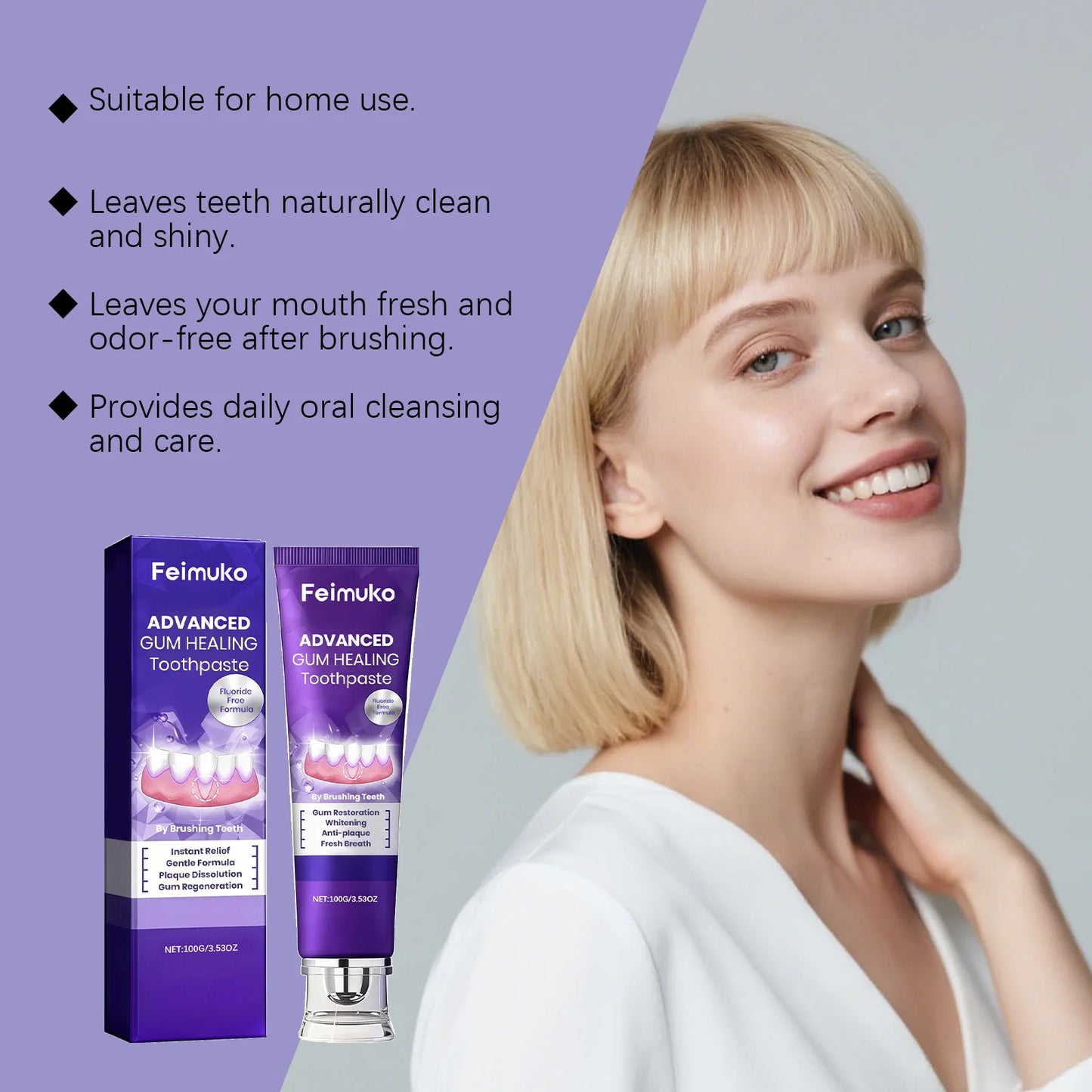 Feimuko Whitening Toothpaste – Plaque, Gum Care & Fresh Breath