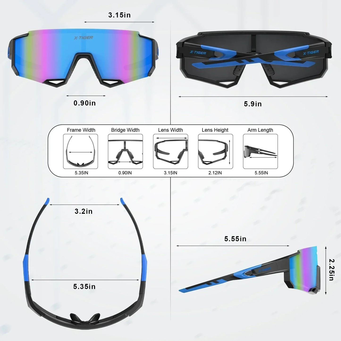 X-TIGER Polarized Cycling Glasses UV400 Sports Sunglasses
