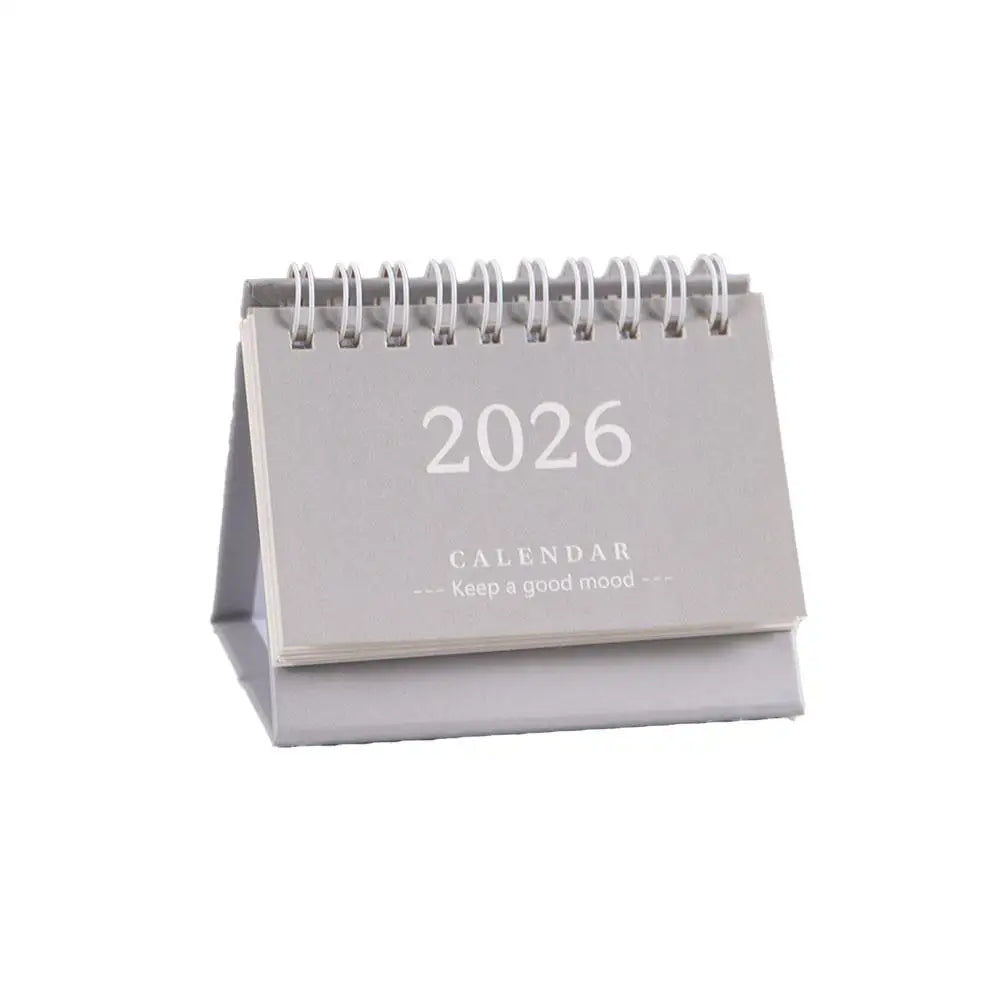 2026 Mini Desk Calendar Simple Style English Mini Desk Calendar Desktop Display Portable Decoration Handmade Diary Peaceful Pleasures Health and Wellness D