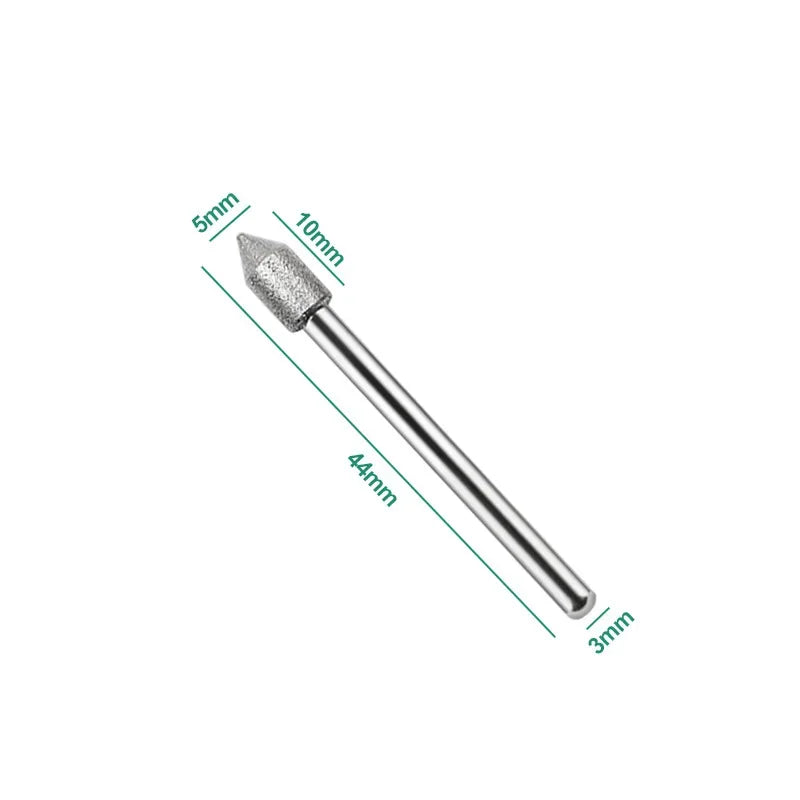3MM Grinding Rods Mini Diamond Drill Grinding Head Milling Cutter Needle Engraving Carving Polishing Glass Jade Stone Drill Bit Peaceful Pleasures Health and Wellness C