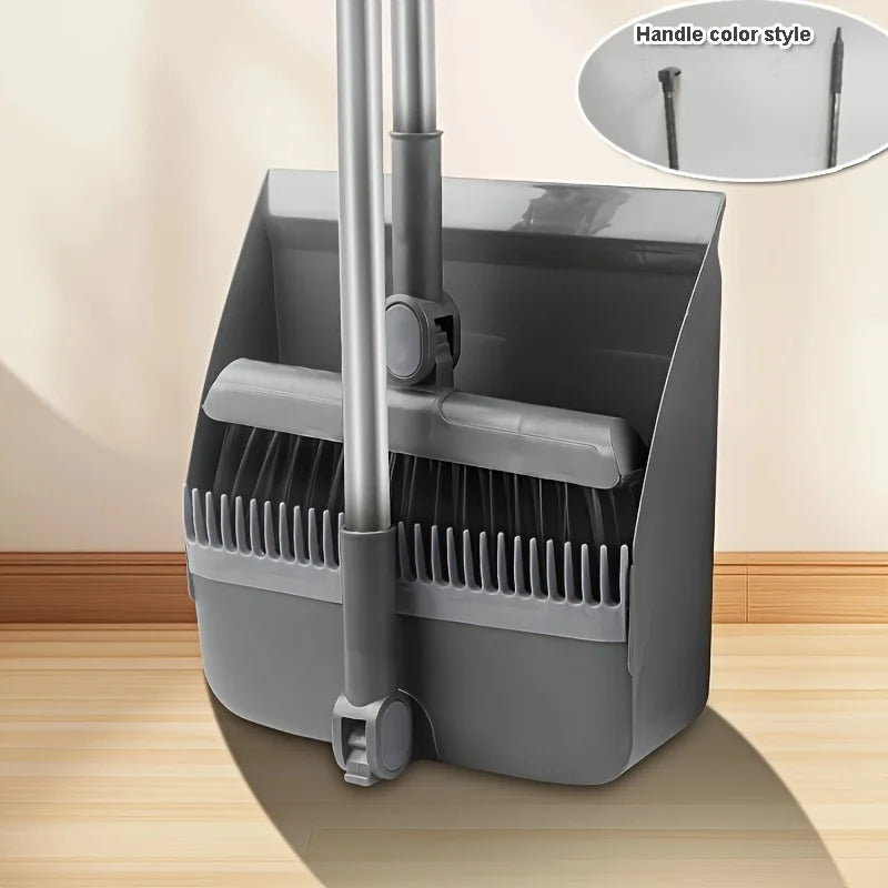 180° Rotary Broom & Dustpan Set | Long Handle, Hair Comb