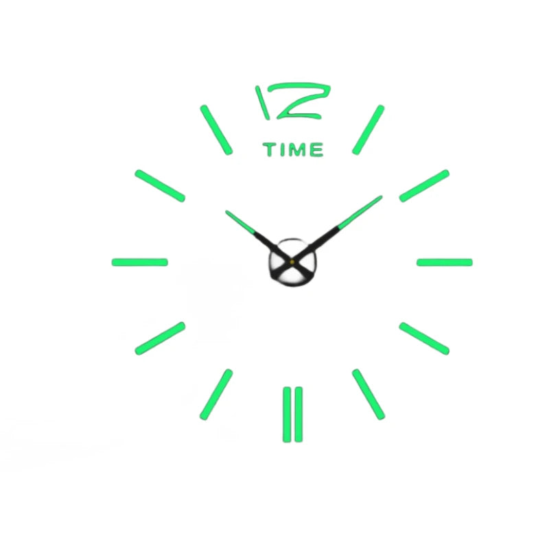 New Modern Design Large Wall Clock 3D DIY Quartz Clocks Fashion Watches Acrylic Mirror Stickers Living Room Home Decor Horloge Peaceful Pleasures Health and Wellness 056 Silver 2D 16 inch