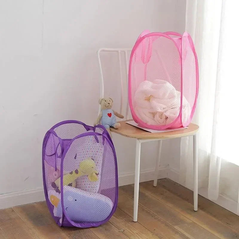Foldable Pop-Up Mesh Laundry Basket | 70L Collapsible Hamper