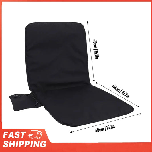 Heated Seat Cushion Black USB Pad 3 Heat Settings Outdoor Camping Peaceful Pleasures Health and Wellness