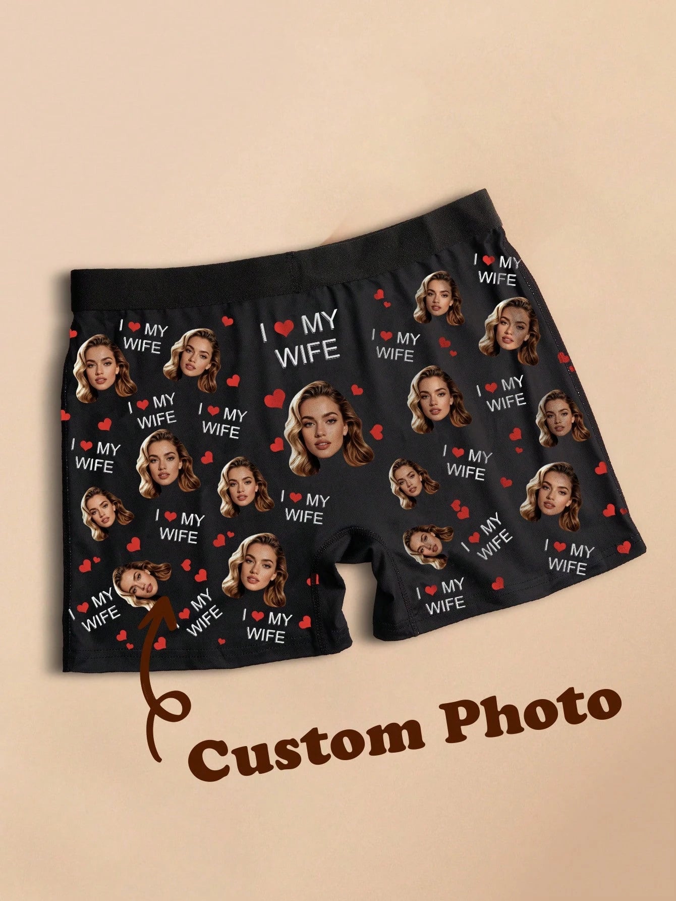 Custom Photo Mens Boxer Briefs Personalized Face Underwear Funny Gift for Boyfriend Husband Anniversary Birthday Valentine Day Peaceful Pleasures Health and Wellness