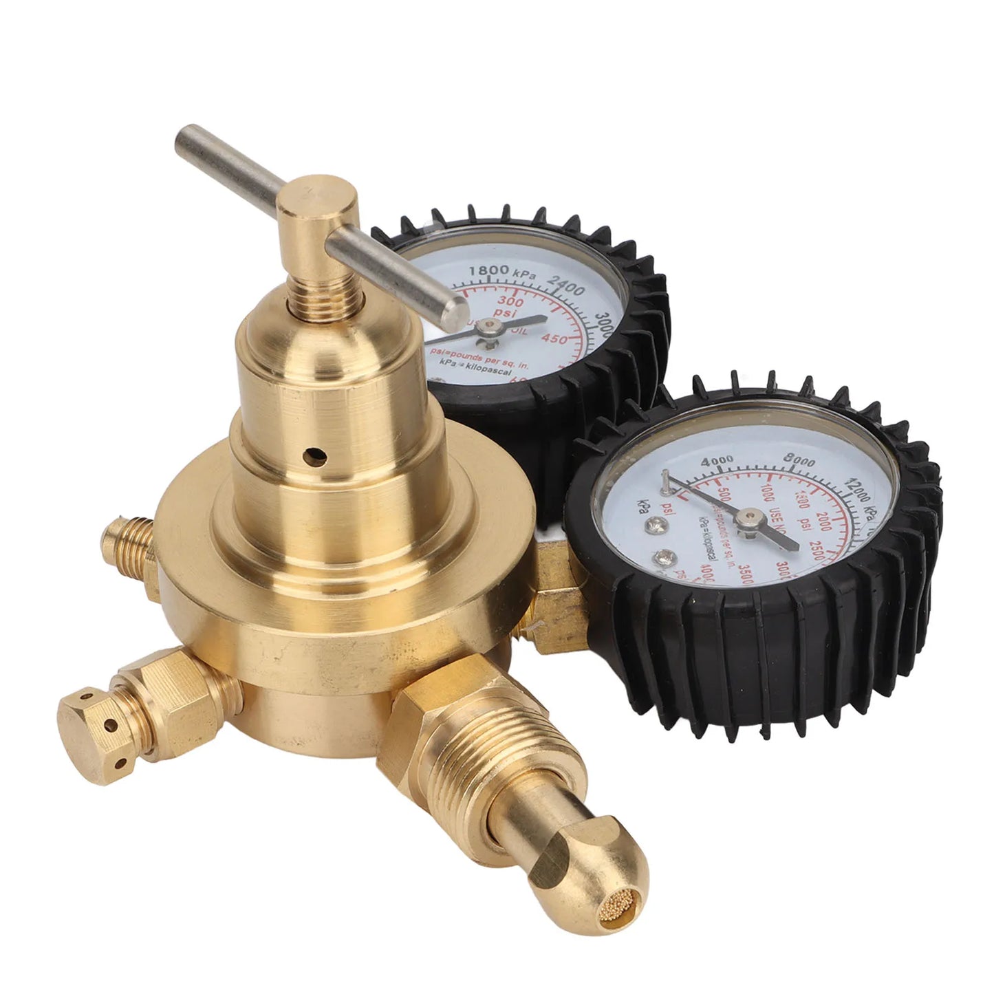 Nitrogen Pressure Gauge Regulator Test Brass Inlet Outlet Connection