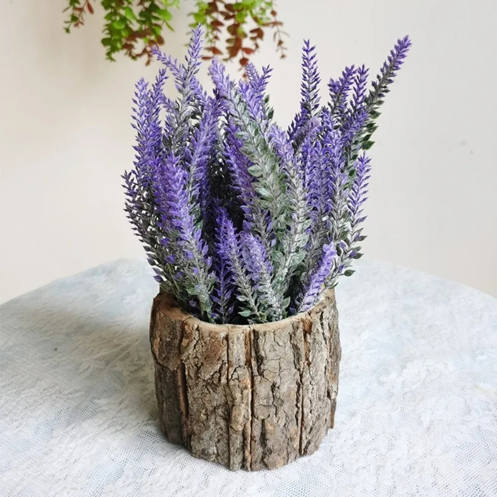 Artificial Sunflower Bonsai in Bark Pot | Faux Plant Home Décor