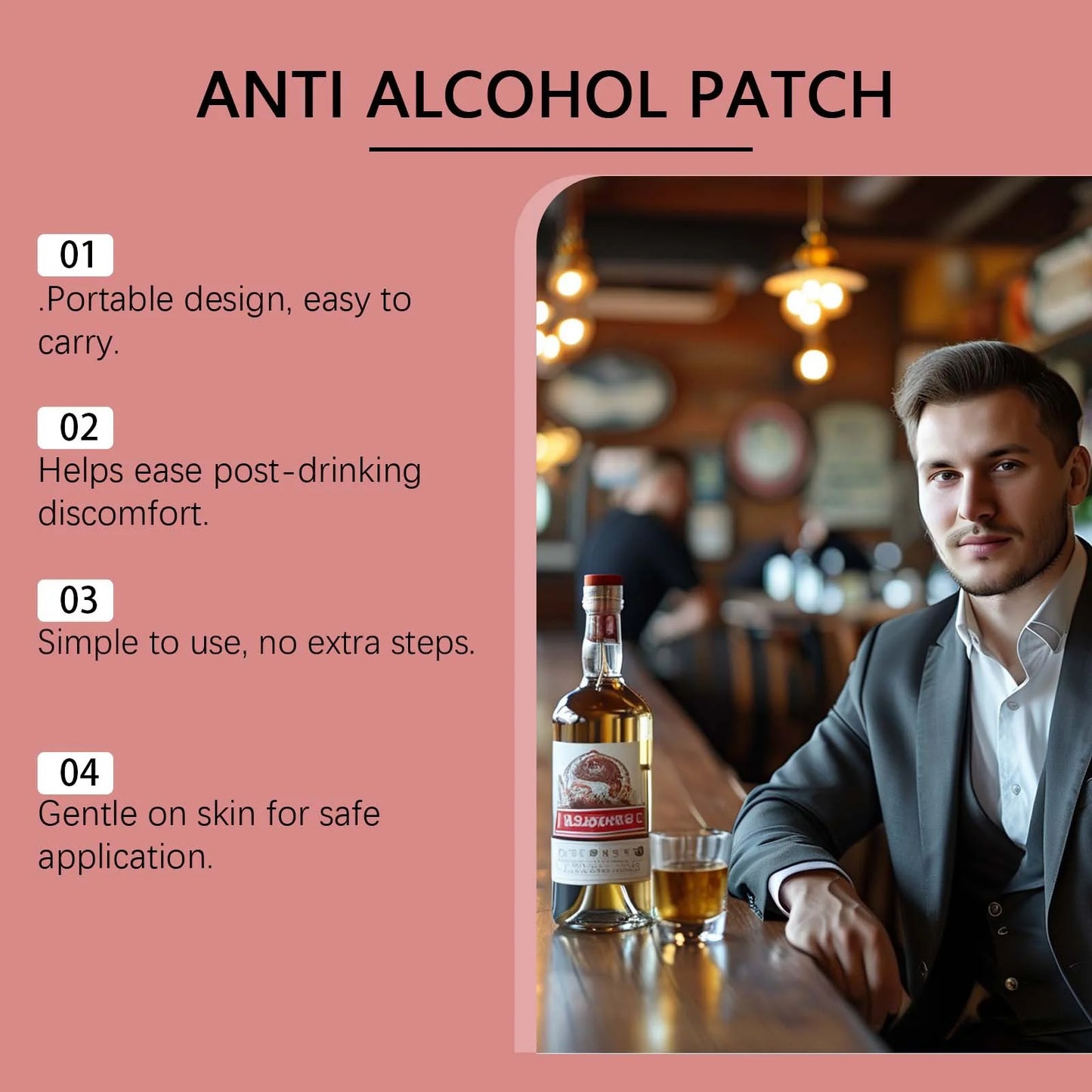 Anti Alcohol Patch Relief Alcohol Addiction Hangover Treatment Protect Liver Reduce Post-Drinking Discomfort Quit Drinking Patch Peaceful Pleasures Health and Wellness