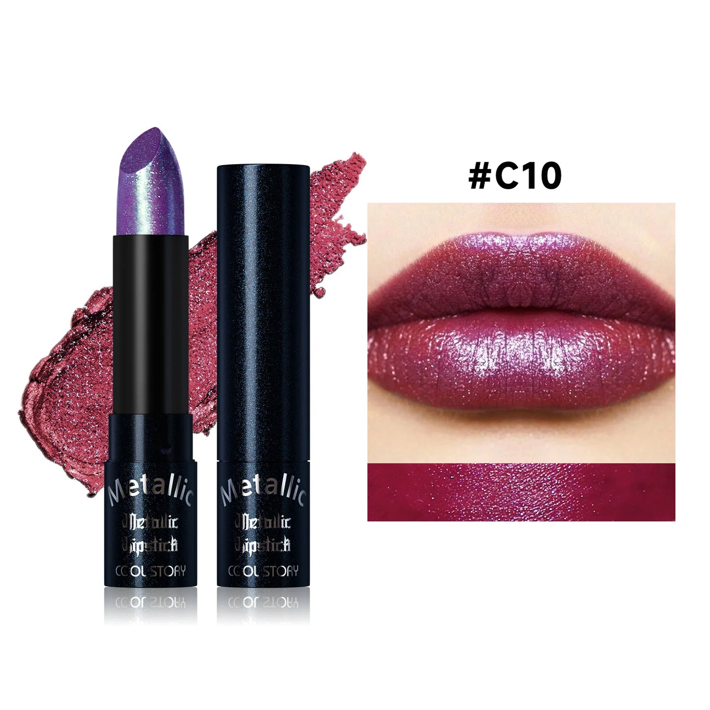 Metallic Glitter Velvet Lipstick – Waterproof Long-Lasting Shimmer