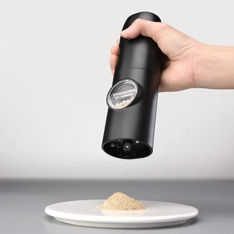 Electric Automatic Salt and Pepper Grinder Set with Led Light Grinder Set Spice Mill Adjustable Spices Grinder Kitchen Tools Peaceful Pleasures Health and Wellness