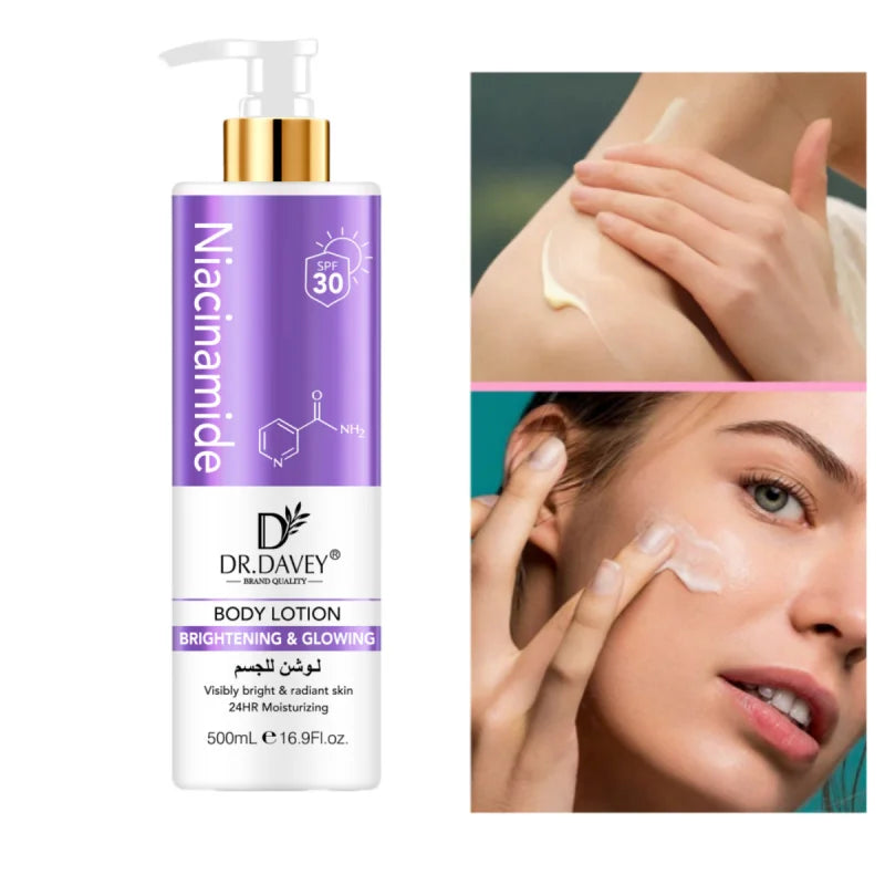 500ml DR.DAVEY Niacinamide Body Lotion Niacinamide Body Lotion Sunscreen2Combination1Refreshing, Moisturizing, and Non-Greasy Peaceful Pleasures Health and Wellness