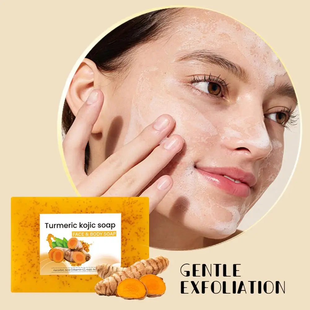 Turmeric Soap Lemon Acids Handmade Soap Kojic acid soap Natural Skincare Bar for Moisturizing And Exfoliating Body And Face Peaceful Pleasures Health and Wellness