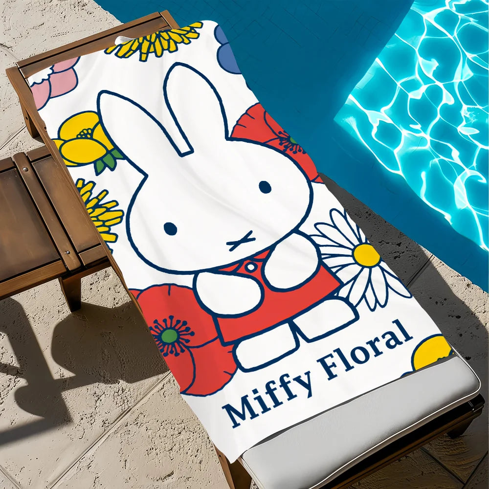 Miffy Cartoon Quick-Dry Beach Towel | Soft Pool & Travel Towel