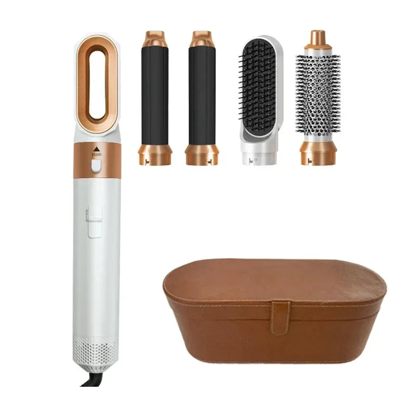 5 in 1 Hair Dryer Brush Hot Comb Set Professional Curling Iron Hair Straightener Styling Tool For Professional Hair Dryer Peaceful Pleasures Health and Wellness Gold Set 1 AU China Mainland