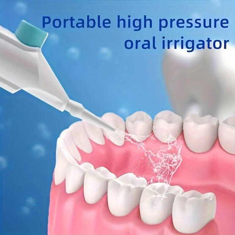Household High Pressure Oral Irrigator Portable Teeth Clean Water Dental Floss Manual High Pressure Water Toothpick Peaceful Pleasures Health and Wellness