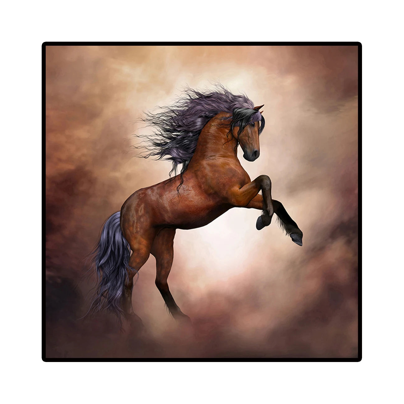 Nordic Horse Canvas Wall Art | Modern Unframed Poster Print