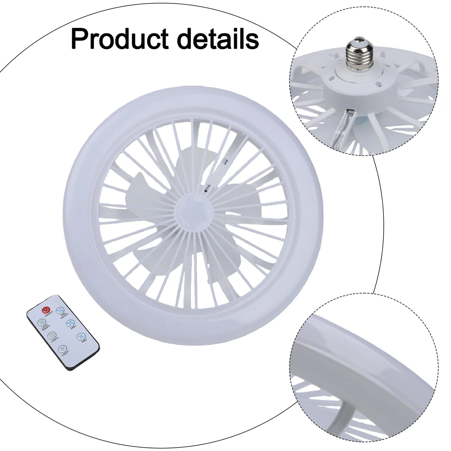 E27 Household Energy-saving Fan Bulb Living Room Remote Control Screw