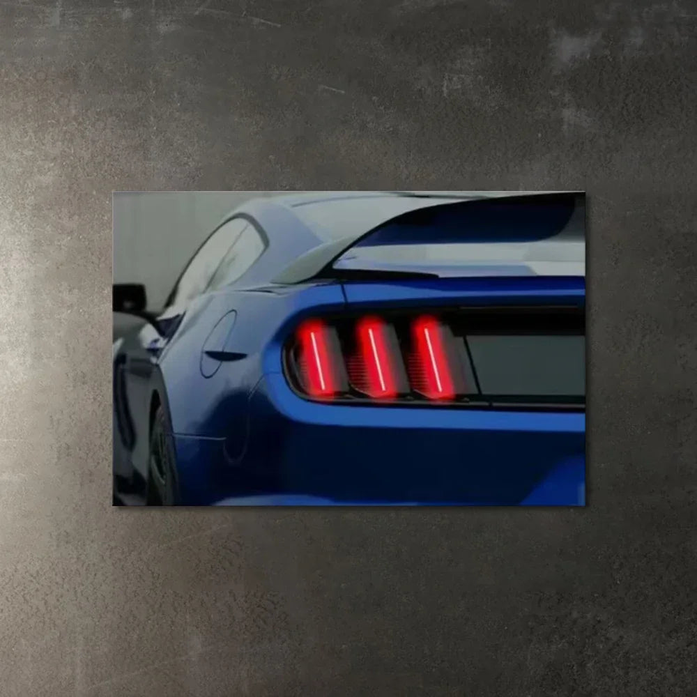 Car Neon Taillights Canvas Print Poster | Garage Wall Art