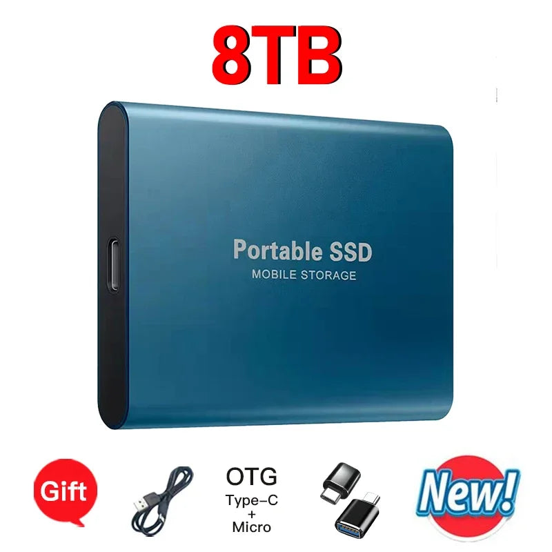 Portable External SSD 8TB 16TB USB 3.2 Type-C | PC Mac Android