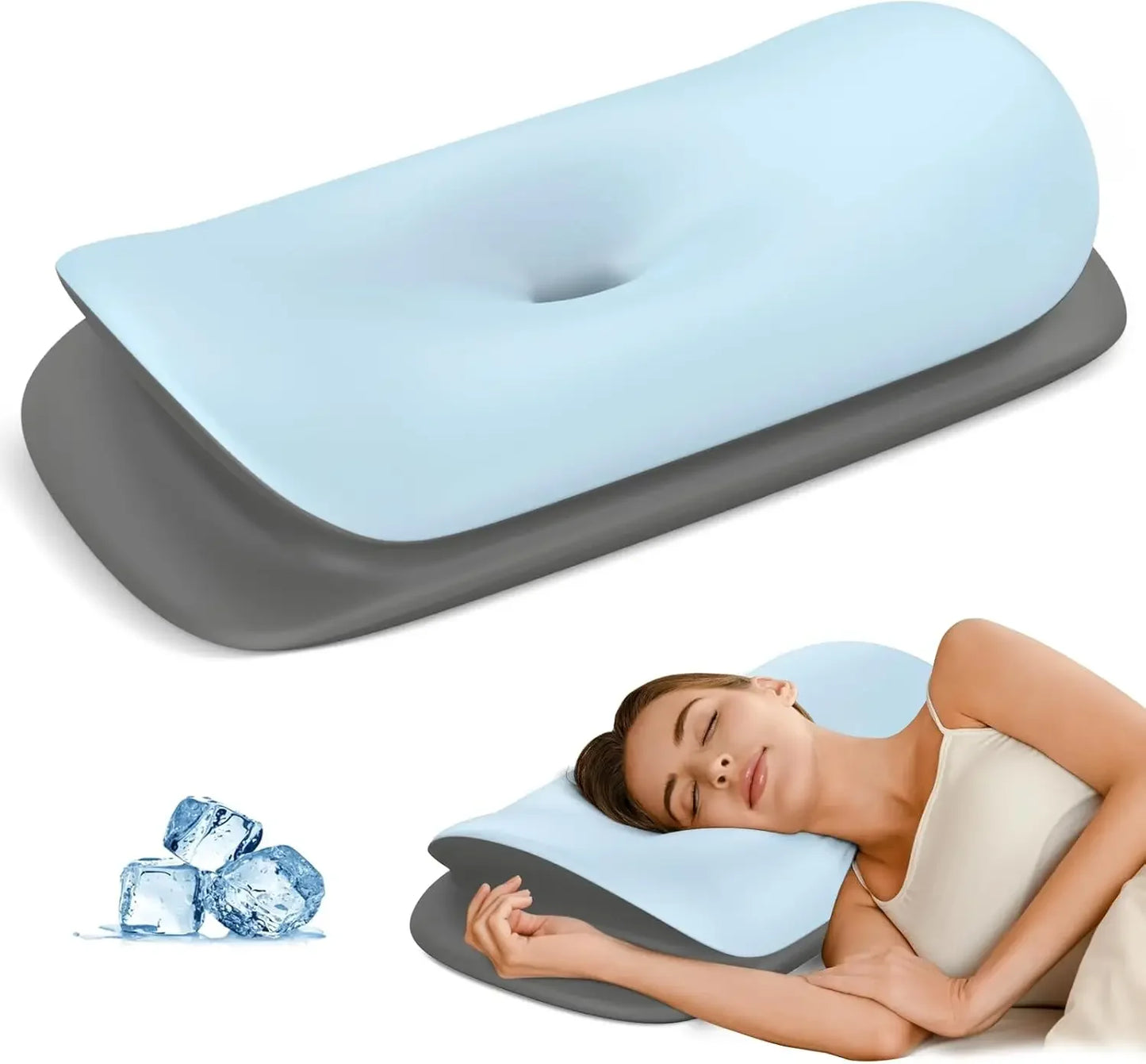 Ergonomic Memory Foam Cervical Pillow for Neck Support, Breathable Cover, Side Back Stomach Sleepers Peaceful Pleasures Health and Wellness United States