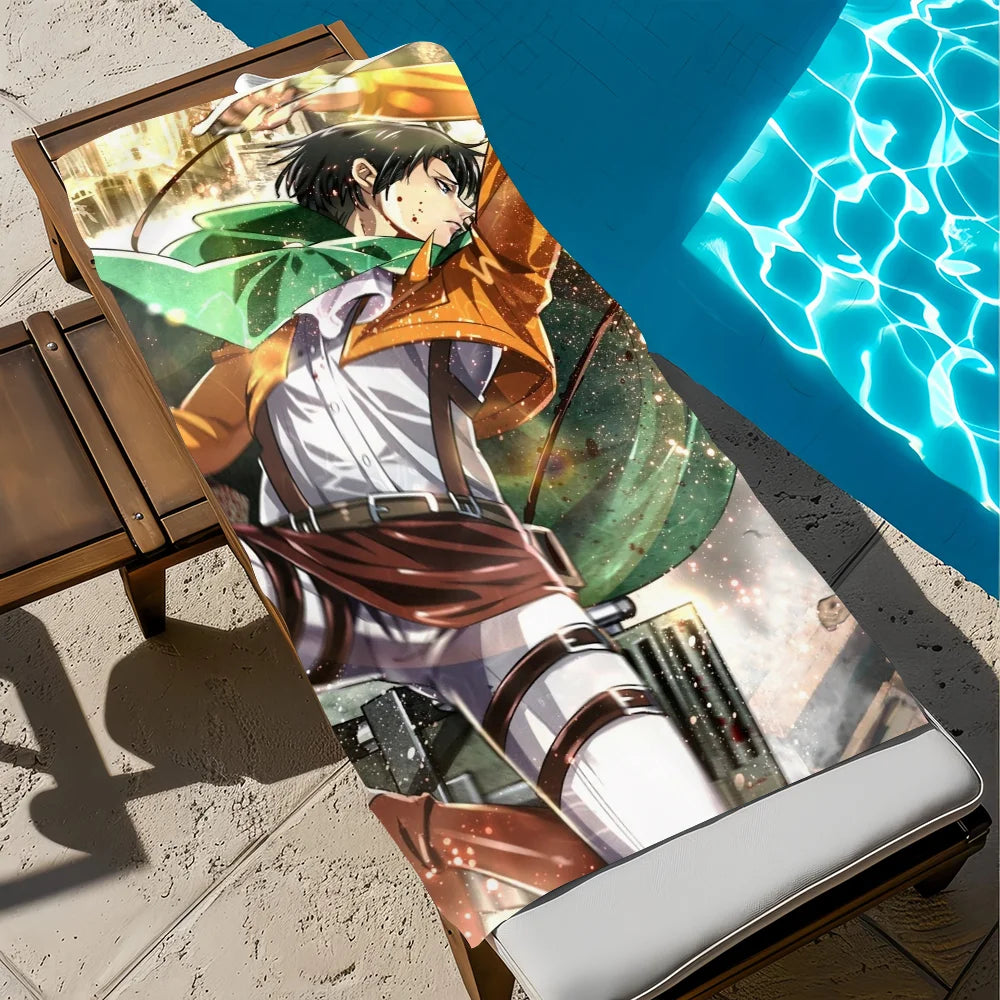 Attack on Titan Anime Beach Towel – Quick Dry & Soft Anime Beach Towel Peaceful Pleasures Health and Wellness z3 STJ150x180CM