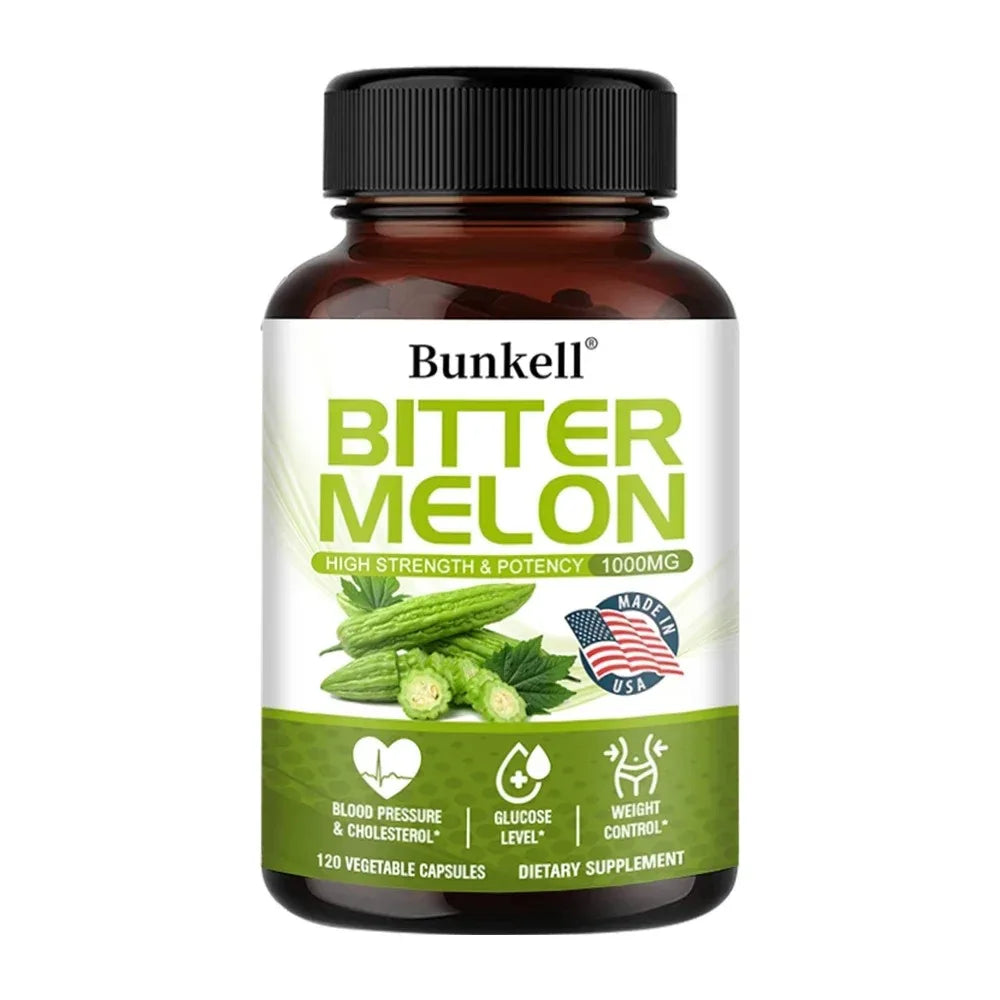 Natural Bitter Melon Extract Capsules for Metabolic Health Peaceful Pleasures Health and Wellness 120 count-1 bottle