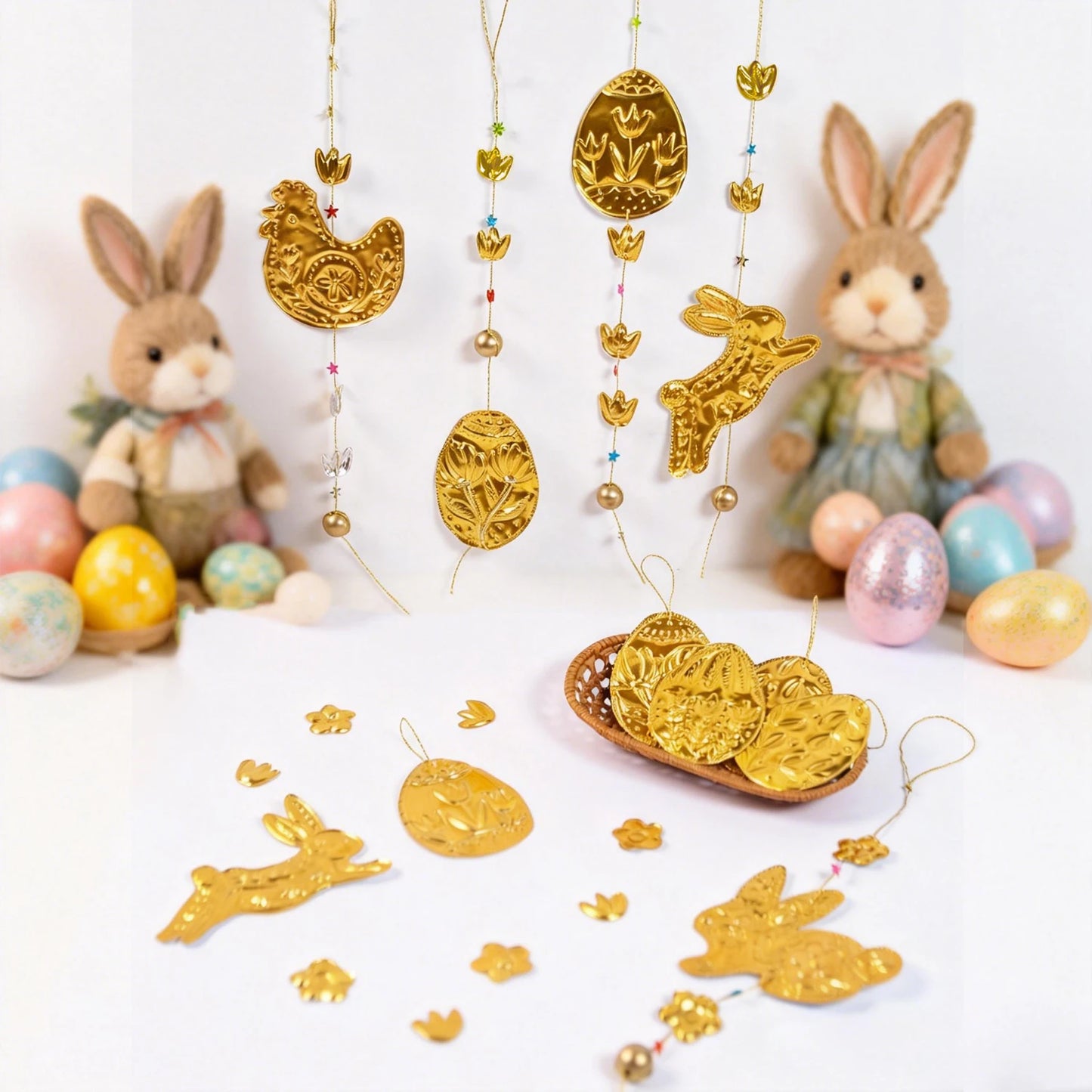 Beginners Easter DIY Craft All Inclusive Set Gold Foil Non Woven Fabric Tools and Decor Accessories for Easter Handmade Projects Peaceful Pleasures Health and Wellness