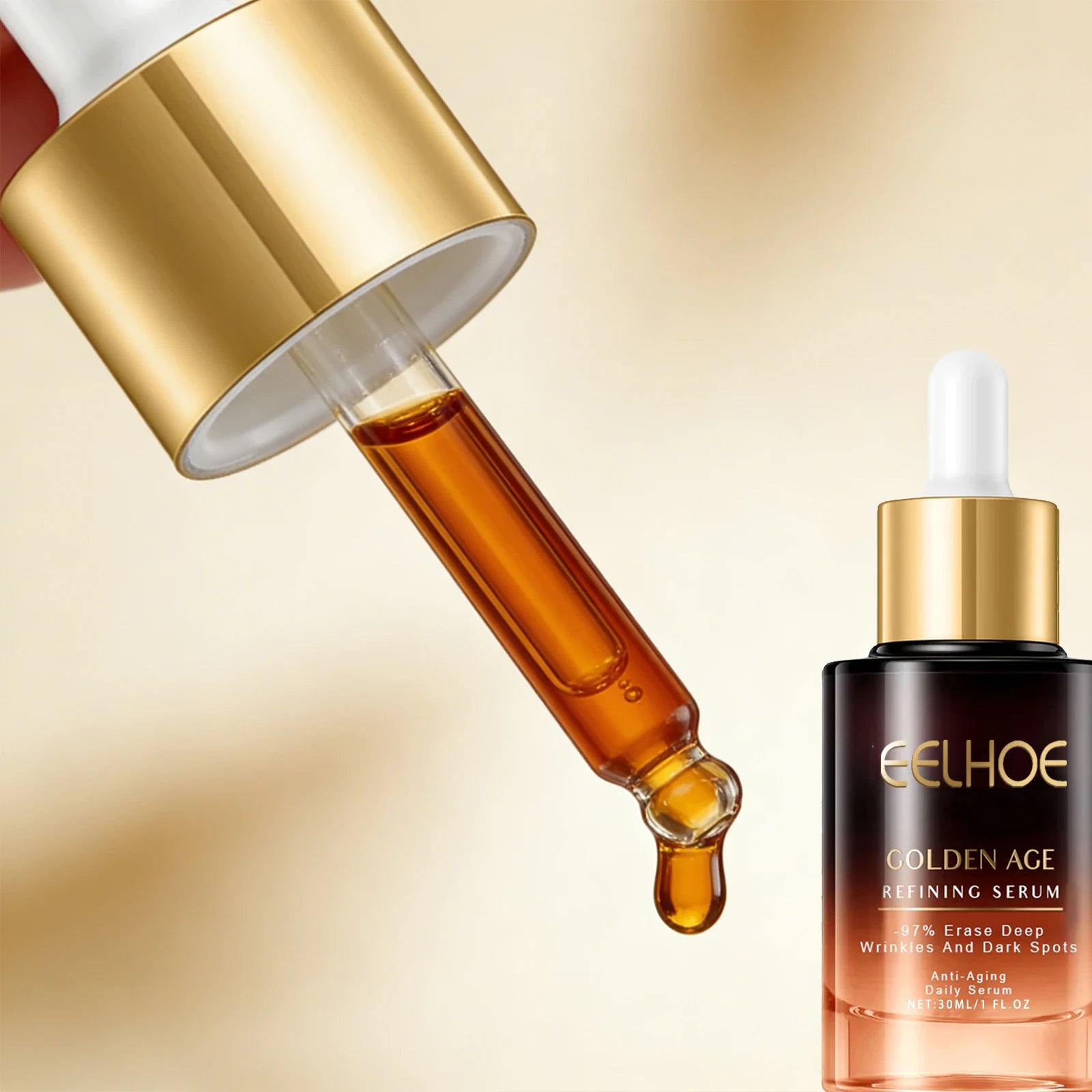 Golden Age Refining Serum Deeply Nourishing Reduce Fine Line Lift and Tighten the Skin Control Oil Moisturizing Facial Essence Peaceful Pleasures Health and Wellness