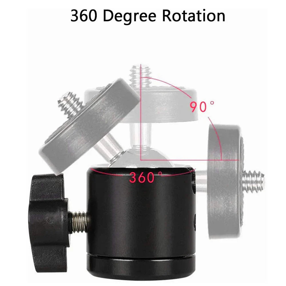 1/4" Hot Shoe Ball Head Adapter – DSLR, Action Cam & LED Mount