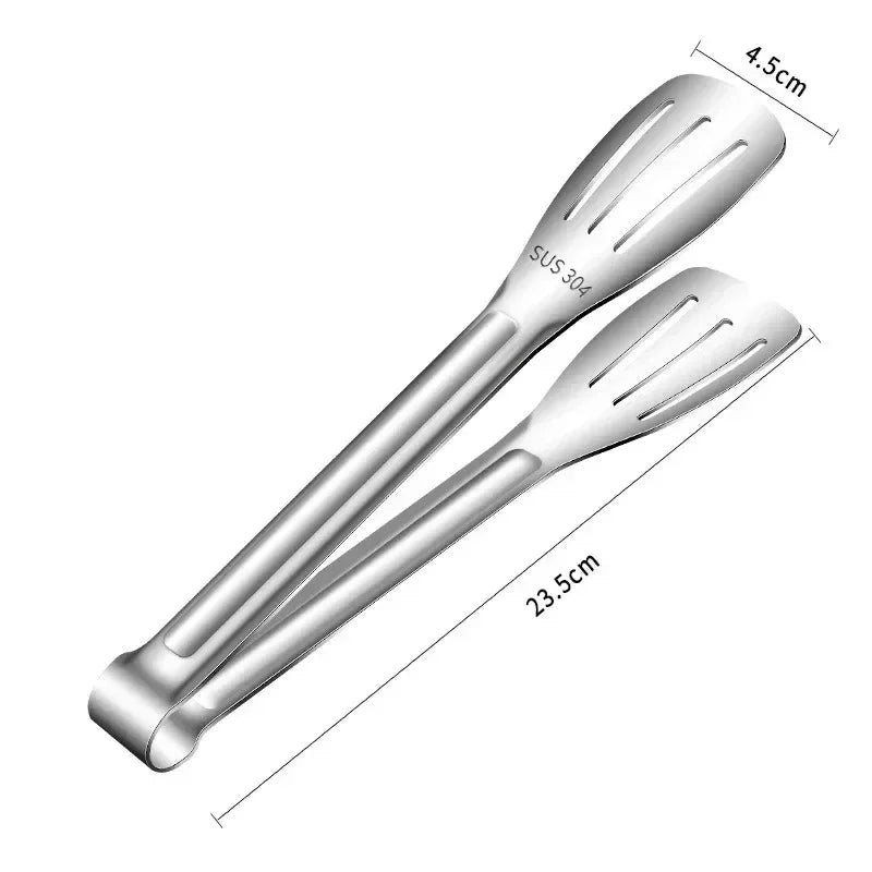 304 Stainless Steel BBQ Food Tongs 7/9/12 Inch Grill Utensils